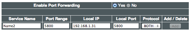 port forwarding