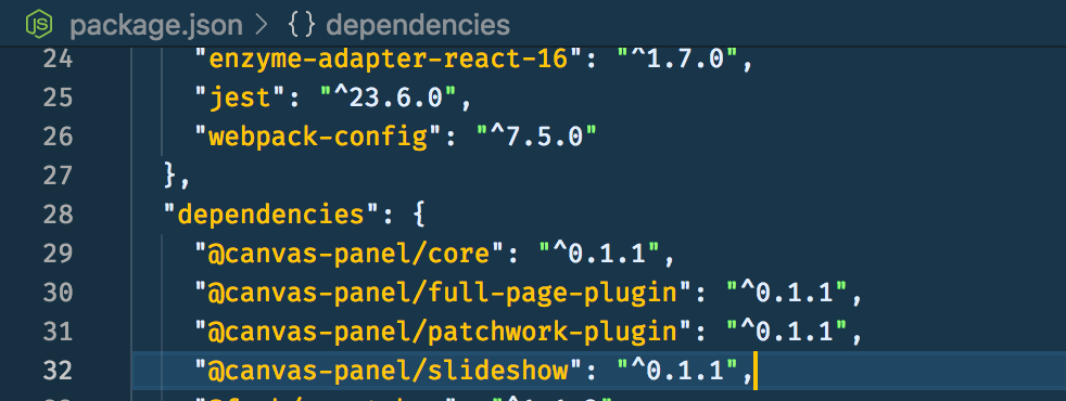 no change in package.json