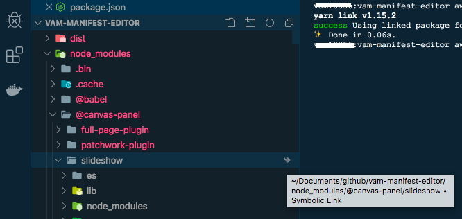 showing symbolic link